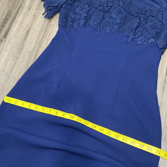 JS Collections ILLUSION GOWN WITH TRIM navy blue - Picture 14 of 15